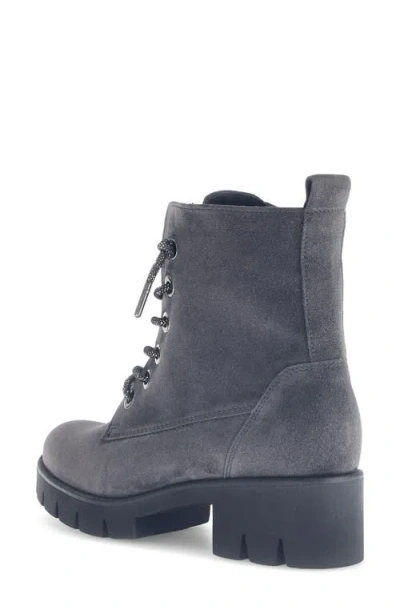 Gabor Sofia Combat Boot In Gray