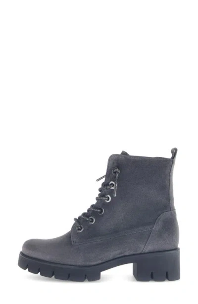 Gabor Sofia Combat Boot In Gray