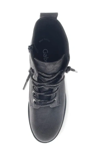 Gabor Sofia Combat Boot In Gray