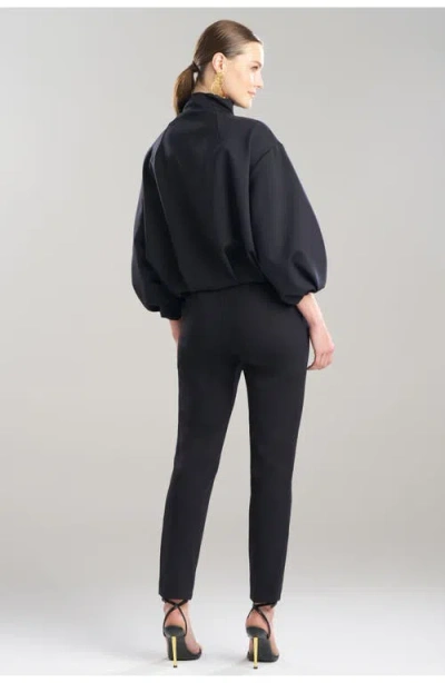 Natori Techno Crepe Bomber Jacket In Black