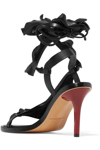 Shop Isabel Marant Ansel Ruffle-trimmed Leather Sandals