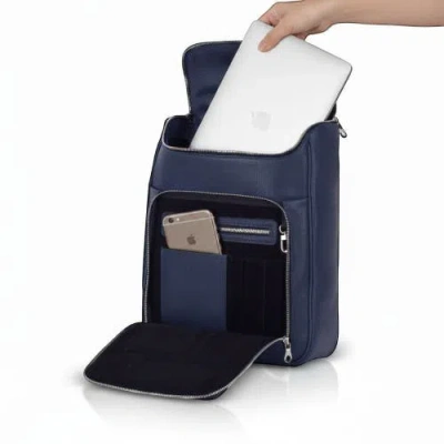 Luis Steven Medium Laptop Pack In Blue