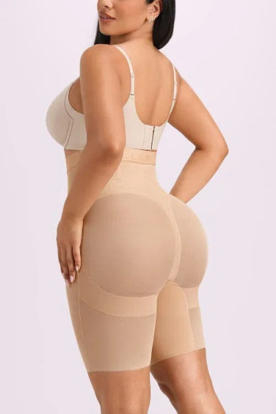 Shapellx Mesh High Waist Compression Shorts In Neutral