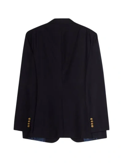 Robert Talbott Booth Single Breasted Brushed Wool Blazer In Blue