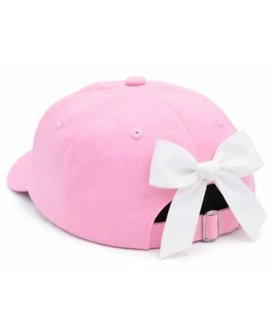 Bits & Bows Game Day Bow Baseball Hat In Pink