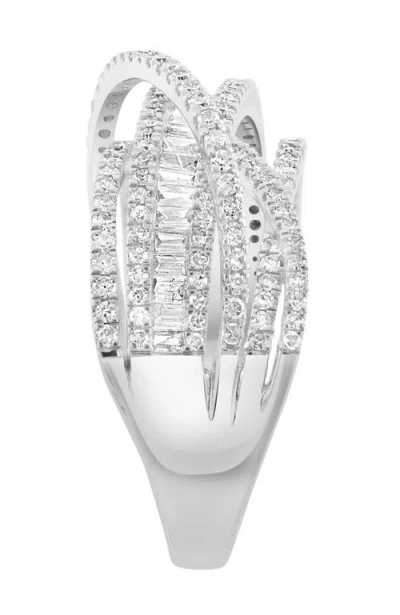 Effy 14k White Gold Diamond Openwork Crossover Ring In Metallic