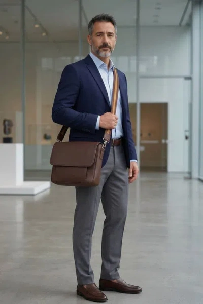 Luis Steven Slim Messenger In Orange