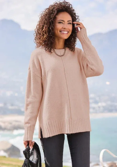 Lascana Oversized Basic Sweater In Pink
