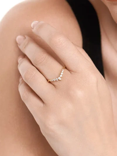 Devata Chevron Lab Grown Diamond Ring In Gold
