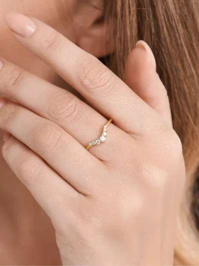 Devata Crescent Lab Grown Diamond Ring In Gold