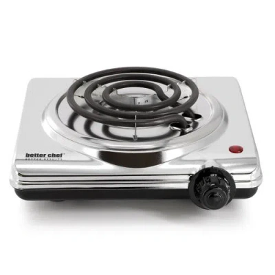 Better Chef 1000 Watt Single Element Electric Countertop Range In Silver In Silver