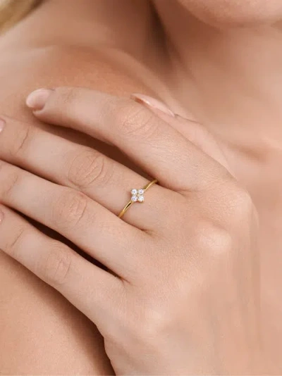 Devata Clover Lab Grown Diamond Ring In Gold