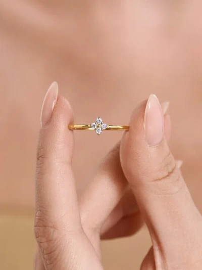 Devata Clover Lab Grown Diamond Ring In Gold