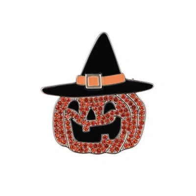 Hallmark Halloween Stone Jack-o-lantern Pin In Multi