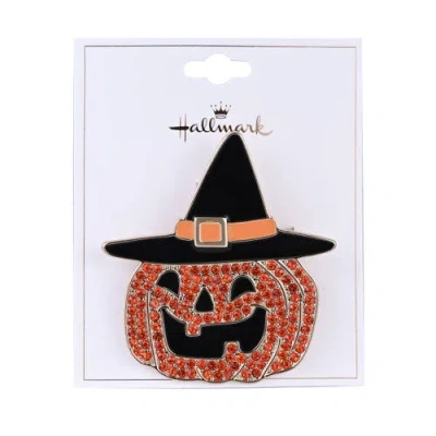 Hallmark Halloween Stone Jack-o-lantern Pin In Multi