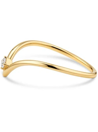Devata Chevron Round Lab Grown Diamond Ring In Gold