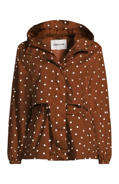 Lands' End Tall Size Squall Packable Rain Jacket In Brown