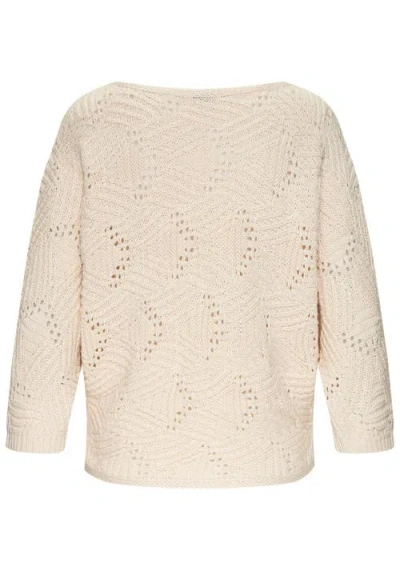 Lascana Oversized Open Work Sweater In Neutral