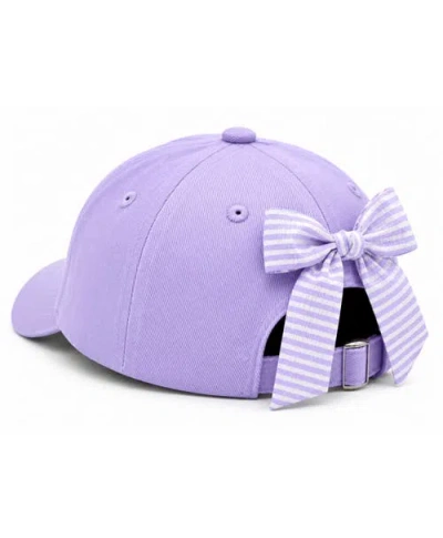 Bits & Bows Touch Down Bow Baseball Hat In Purple
