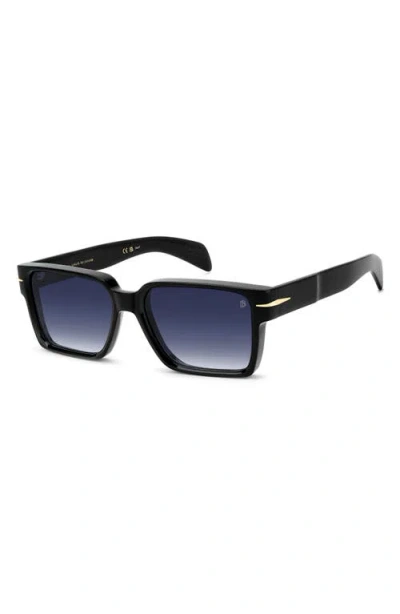David Beckham Eyewear Db 7162/s 56mm Rectangular Sunglasses In Blue