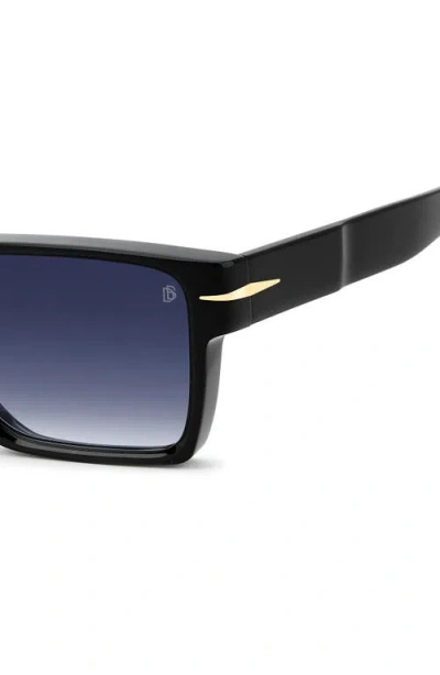 David Beckham Eyewear Db 7162/s 56mm Rectangular Sunglasses In Blue