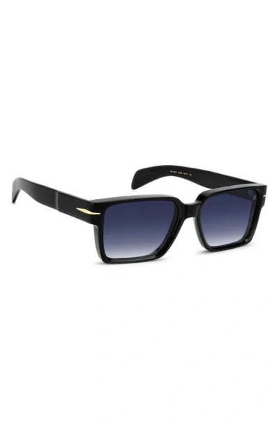 David Beckham Eyewear Db 7162/s 56mm Rectangular Sunglasses In Blue