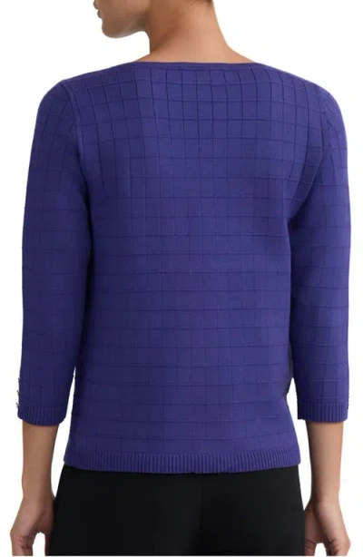 Kasper Box Texture Boat Neck Sweater In Multi