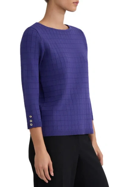 Kasper Box Texture Boat Neck Sweater In Multi