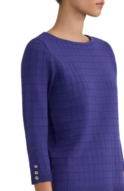 Kasper Box Texture Boat Neck Sweater In Multi