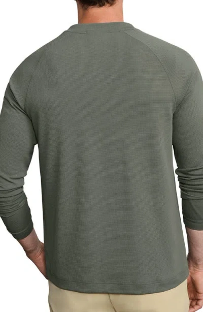 Rhone Waffle Tech Henley In Olive Shadow