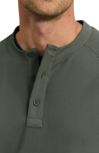 Rhone Waffle Tech Henley In Olive Shadow