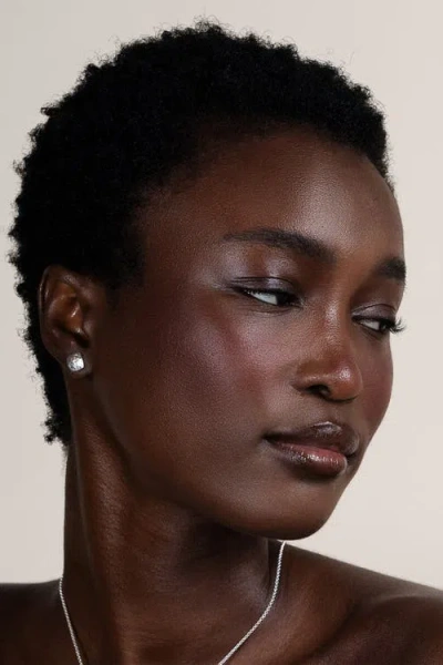 Dower & Hall Small Flat Square Nomad Studs In Metallic