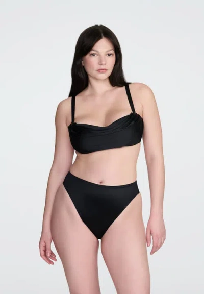 Cuup The Balconette Draped Satin In Black