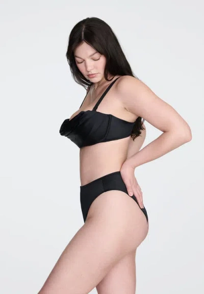 Cuup The Balconette Draped Satin In Black
