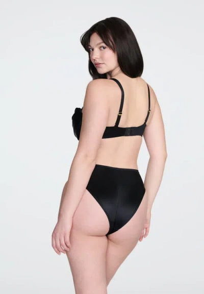 Cuup The Balconette Draped Satin In Black