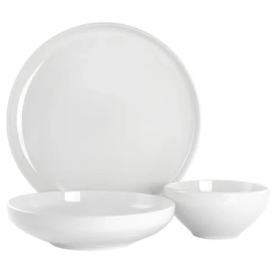 Gibson Home 12 Piece Fine Ceramic Dinnerware Set In White