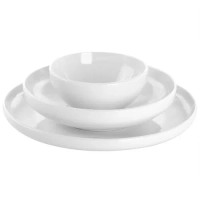 Gibson Home 12 Piece Fine Ceramic Dinnerware Set In White