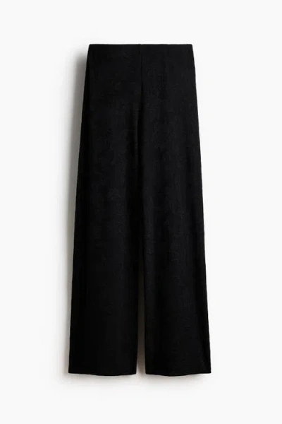 H&m Jacquard Jersey Pull-on Pants In Black