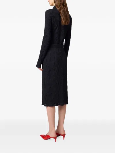 Msgm Button-down Midi Skirt In Multi