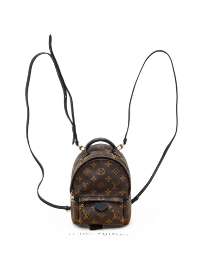 Pre-owned Louis Vuitton 2015 Mini Palm Springs Monogram Backpack In Brown