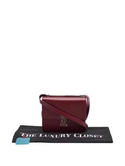 Pre-owned Cartier Medium Double C Shoulder Bag In Red