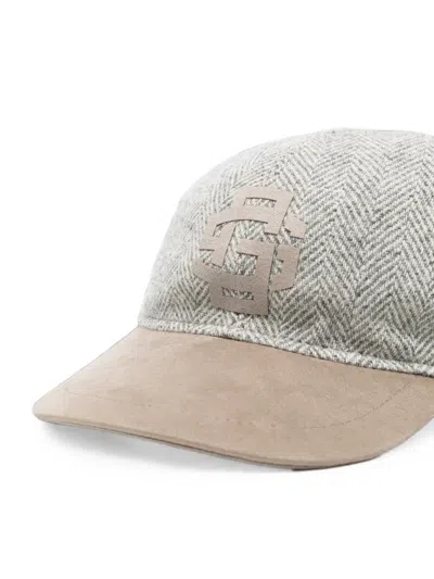 Gran Sasso Herringbone-pattern Baseball Cap In Neutral