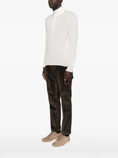 Gran Sasso Half-zip Wool Sweater In Multi