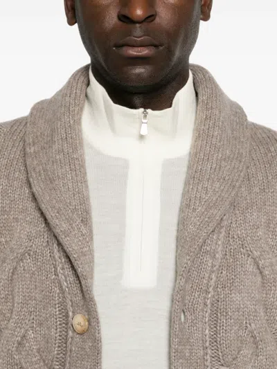 Gran Sasso Half-zip Wool Sweater In Multi