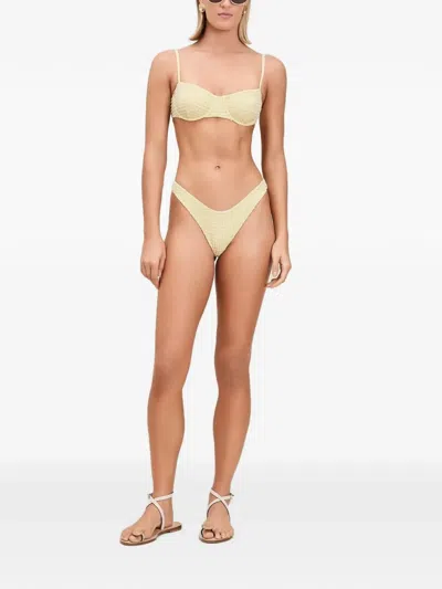 Devon Windsor Laurel Gingham-check Bikini Top In Multi