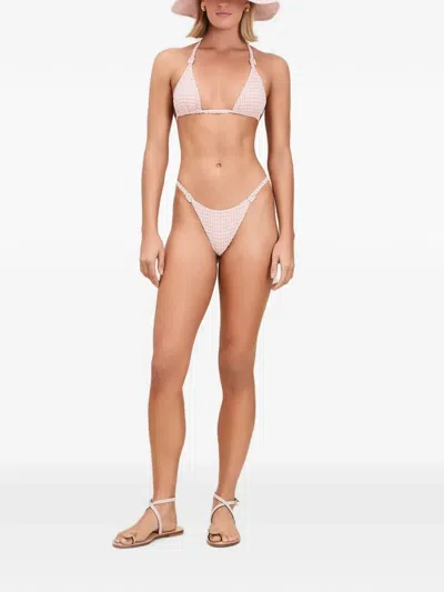Devon Windsor Jodi Gingham-check Bikini Bottoms In Multi