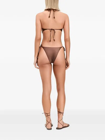 Devon Windsor Raisa Pleated Halterneck Bikini Top In Multi