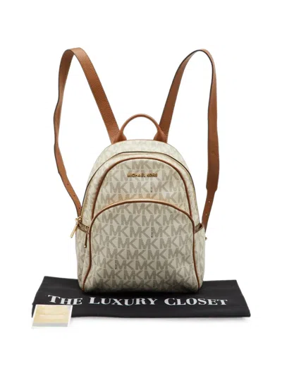 Pre-owned Michael Kors Vintage Jet Set Monogram Backpack In Neutrals