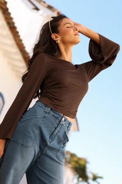Cupshe Birch Brown Top In Brown