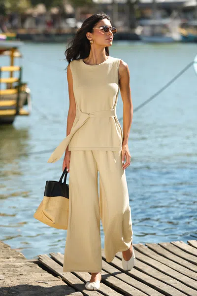 Cupshe About It Beige Pants In Yellow